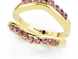 Yellow gold Round Morganite Chevron Contour Band with Prong Setting_7