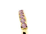 Yellow gold Round Morganite Curved Wedding Band with Channel Setting_11