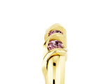Yellow gold Round Morganite Eternity Band with Twist Prong Setting_11