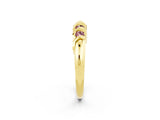 Yellow gold Round Morganite Eternity Band with Twist Prong Setting_8