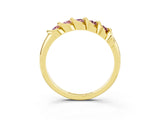 Yellow gold Round Morganite Eternity Band with Twist Prong Setting_9