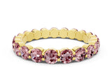 Yellow gold Round Morganite Eternity Band with U-Prong Setting_30