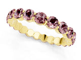 Yellow gold Round Morganite Eternity Band with U-Prong Setting_31