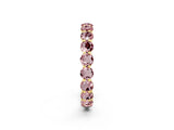 Yellow gold Round Morganite Eternity Band with U-Prong Setting_32