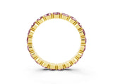 Yellow gold Round Morganite Eternity Band with U-Prong Setting_33