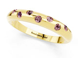 Yellow gold Round Morganite Flush-Set Comfort Fit Band_7