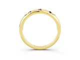 Yellow gold Round Morganite Flush-Set Comfort Fit Band_9