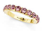Yellow gold Round Morganite Half Eternity Band with Classic Prong Setting_7