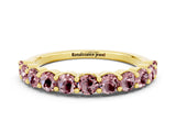 Yellow gold Round Morganite Half-Eternity Prong-Set Band_6