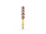 Yellow gold Round Morganite Half-Eternity Prong-Set Band_8
