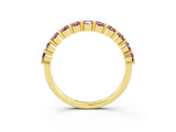 Yellow gold Round Morganite Half-Eternity Prong-Set Band_9