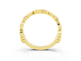 Yellow gold Round Morganite Leaf Eternity Band with Bezel Setting_81