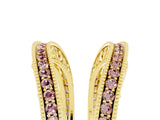 Yellow gold Round Morganite Milgrain Eternity Band with Channel Setting_23