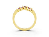 Yellow gold Round Morganite Multi-Row Crossover Band_9