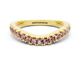 Yellow gold Round Morganite Pavé Curved Band with Shared Prong Setting_6