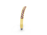 Yellow gold Round Morganite Pavé Curved Band with Shared Prong Setting_8