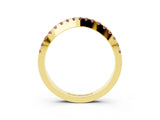 Yellow gold Round Morganite Pavé Curved Band with Shared Prong Setting_9