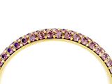 Yellow gold Round Morganite Pavé Eternity Band with Shared Prong Setting_10