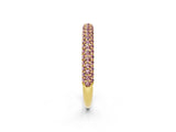 Yellow gold Round Morganite Pavé Eternity Band with Shared Prong Setting_8