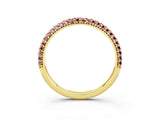Yellow gold Round Morganite Pavé Eternity Band with Shared Prong Setting_9