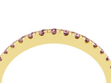 Yellow gold Round Morganite Pavé Half Eternity Band with Shared Prong Setting_10