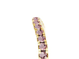 Yellow gold Round Morganite Pavé Half Eternity Band with Shared Prong Setting_11