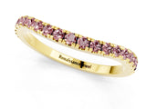Yellow gold Round Morganite Pavé Half Eternity Band with Shared Prong Setting_7