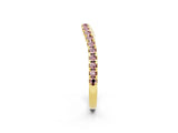 Yellow gold Round Morganite Pavé Half Eternity Band with Shared Prong Setting_8