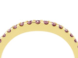 Yellow gold Round Morganite Pavé Set Curved Wedding Band_10
