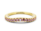 Yellow gold Round Morganite Pavé Set Curved Wedding Band_6