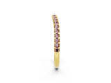 Yellow gold Round Morganite Pavé Set Curved Wedding Band_8