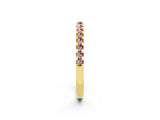 Yellow gold Round Morganite Pavé Set Eternity Band with Micro Prong Setting_8