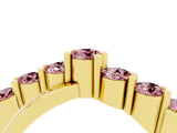 Yellow gold Round Morganite Prong-Set Crossover Band_10