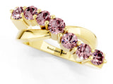 Yellow gold Round Morganite Prong-Set Crossover Band_7