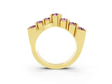 Yellow gold Round Morganite Prong-Set Crossover Band_9