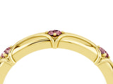 Yellow gold Round Morganite Prong Set Milgrain Eternity Band_10