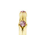 Yellow gold Round Morganite Prong Set Milgrain Eternity Band_11