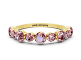 Yellow gold Round Morganite Scalloped Prong Set Eternity Band_18