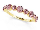 Yellow gold Round Morganite Scalloped Prong Set Eternity Band_19