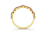 Yellow gold Round Morganite Scalloped Prong Set Eternity Band_21