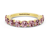 Yellow gold Round Morganite Shared Prong Eternity Band_6