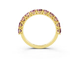 Yellow gold Round Morganite Shared Prong Eternity Band_9