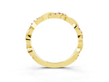 Yellow gold Round Morganite Twist Eternity Band with Pavé Setting_9