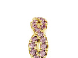 Yellow gold Round Morganite Twisted Eternity Band with Pavé and Shared Prong Setting_27