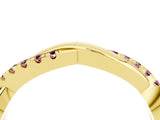 Yellow gold Round Morganite Twisted Infinity Band with Prong Setting_10
