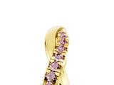 Yellow gold Round Morganite Twisted Infinity Band with Prong Setting_11