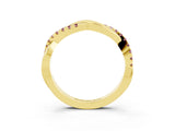 Yellow gold Round Morganite Twisted Infinity Band with Prong Setting_9