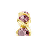 Yellow gold Round Morganite Wave Band with Channel Setting and Shared Prongs_11