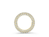 Yellow gold Round Pavé Diamond Circle Pendant_6
