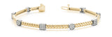 Yellow gold Round Pavé Diamond Twist Bracelet with Box Clasp